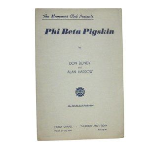 Oberlin College Souvenir Program Phi Beta Pigskin Mummers Club 1941